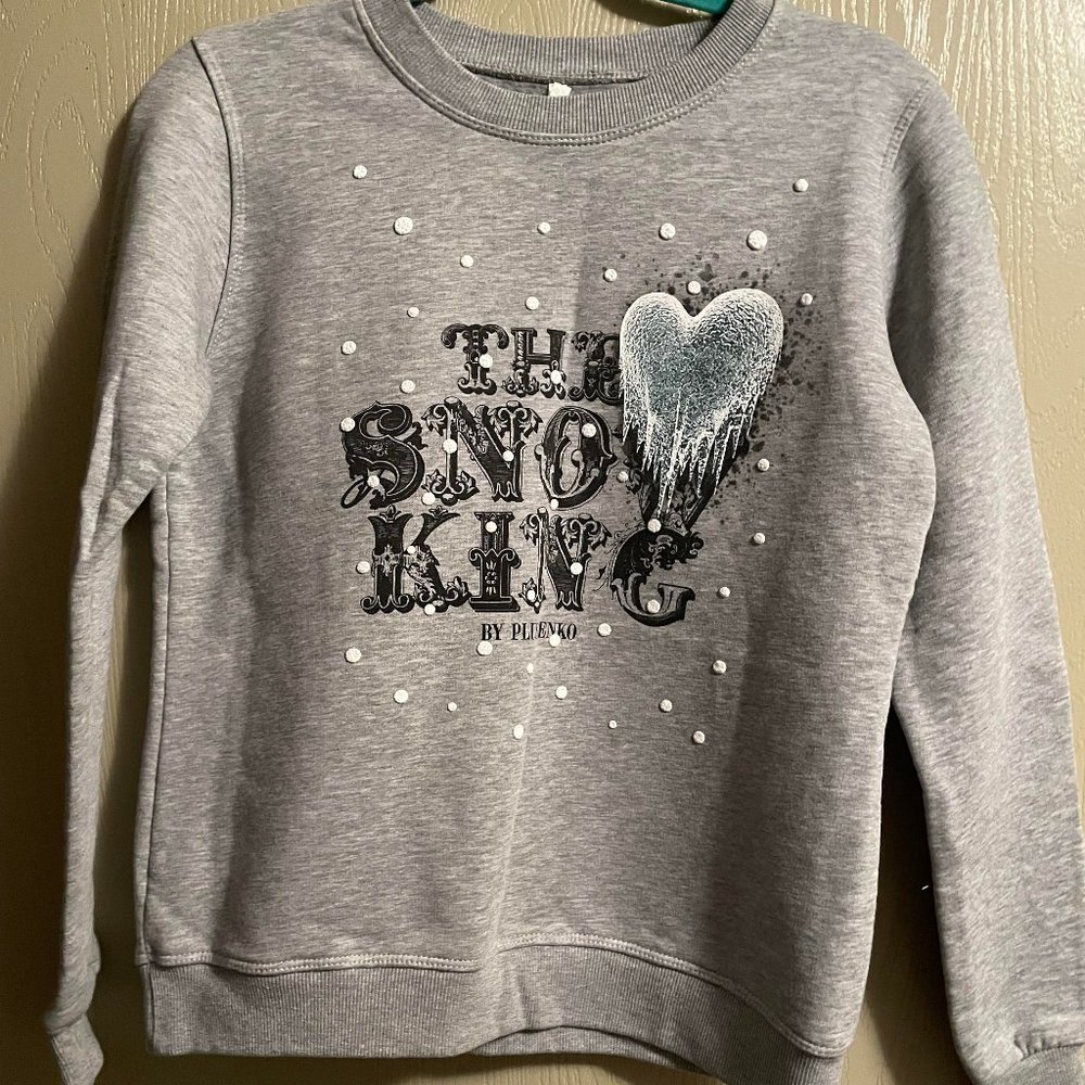New XS Figure Skater Sweatshirt Evgeny Plushenko Snow King Gray Graphic